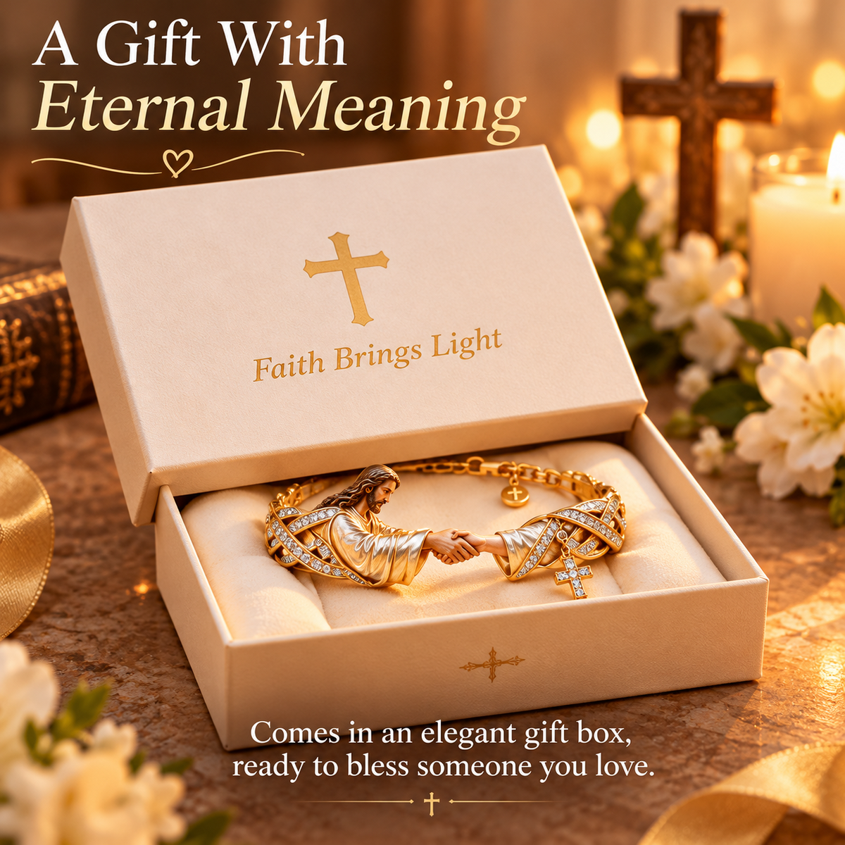 🔥 Last Day 50% Off 🔥Faithful Embrace™ | Jesus Holding Your Hand Bracelet – A Symbol of Faith & Love