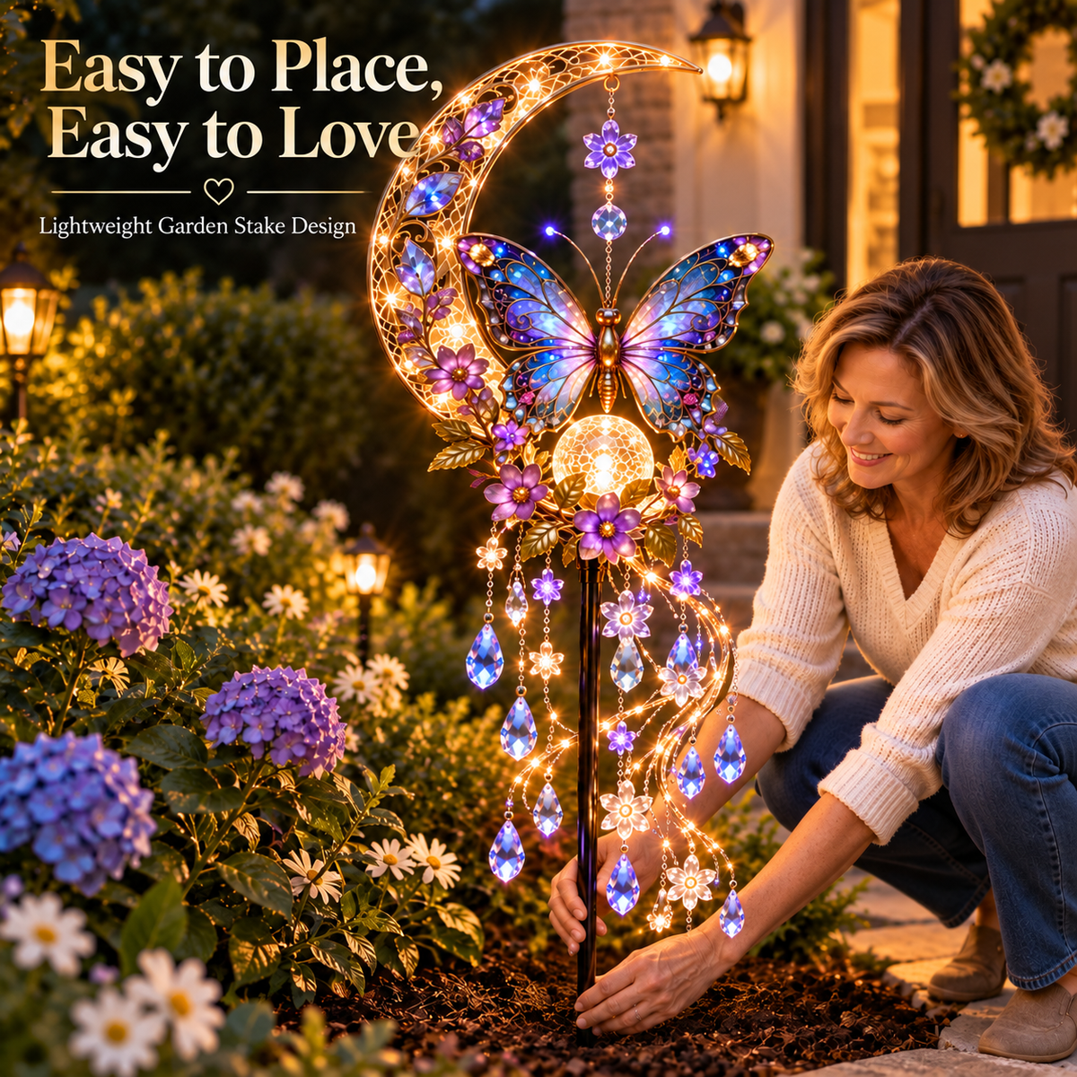 🎁Today 50% OFF🎁🦋 Enchanted Butterfly Moon Garden Stake Light