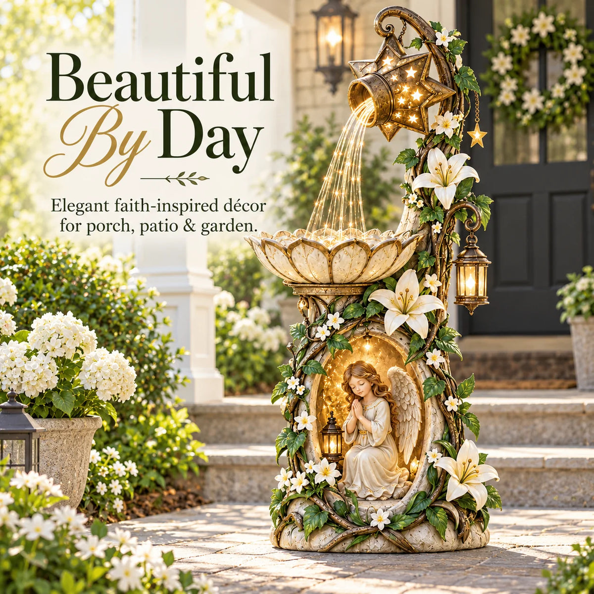 👼✨ Angel Starlight Garden Fountain™ – Faith-inspired Lighted Outdoor Decor