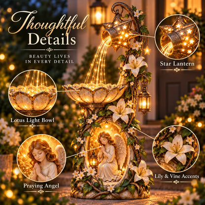 👼✨ Angel Starlight Garden Fountain™ – Faith-inspired Lighted Outdoor Decor