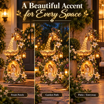 👼✨ Angel Starlight Garden Fountain™ – Faith-inspired Lighted Outdoor Decor