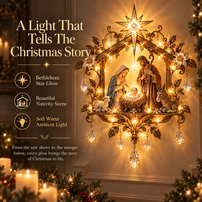 ⭐ Bethlehem Nativity Glow Lighted Wall Decor