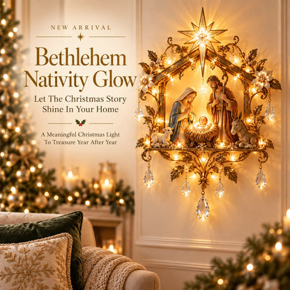 ⭐ Bethlehem Nativity Glow Lighted Wall Decor