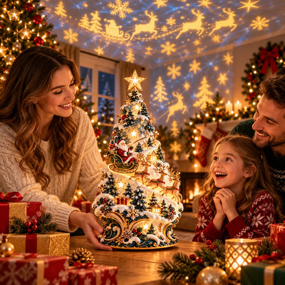 🏆 60,000+ Sold 🔥 FINAL DAY - 50% OFF ENDS TONIGHT!Lighted Santa Sleigh Christmas Tree – Winter Village Tabletop Centerpiece