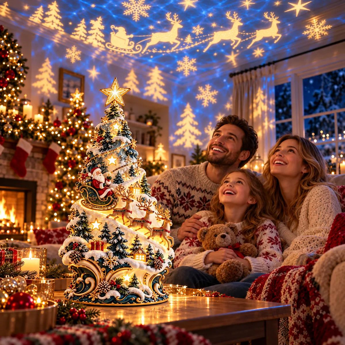 🏆 60,000+ Sold 🔥 FINAL DAY - 50% OFF ENDS TONIGHT!Lighted Santa Sleigh Christmas Tree – Winter Village Tabletop Centerpiece