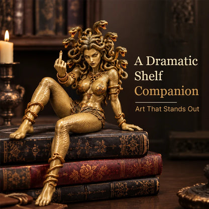 Medusa Goddess Snake Hair Statue, Greek Mythology Gothic Desk Ornament