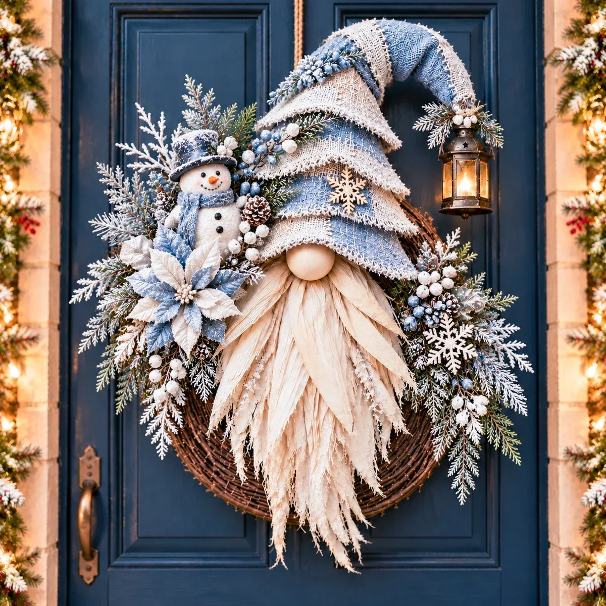 🎄 Rustic Christmas Gnome Wreath – A Cozy Farmhouse Christmas Welcome
