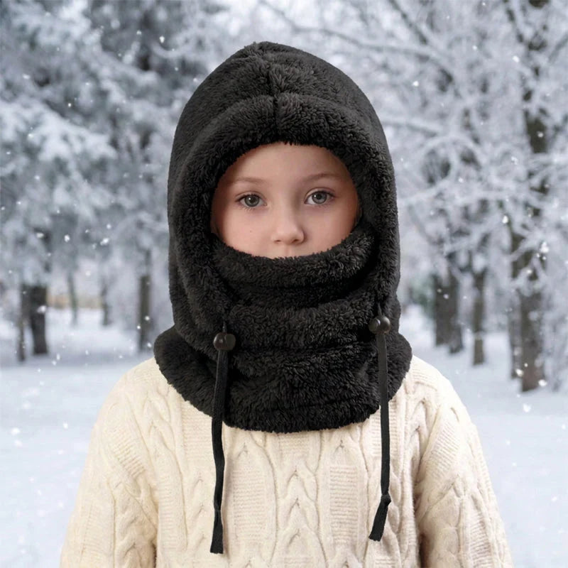 🔥 49% OFF – 3-in-1 Kids' Winter Hood – Soft Fleece Hat, Face Cover & Neck Warmer❄️🧣