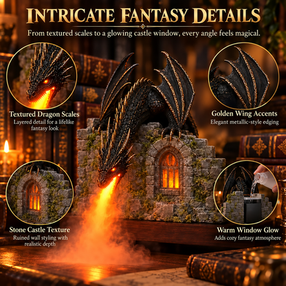 🐉 Dragon Air Humidifier with Flame Effect – Fantasy Magic for Your Reading Nook