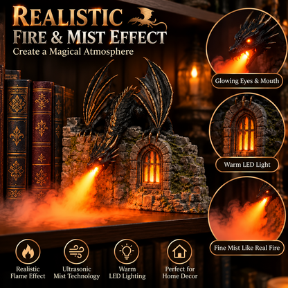 🐉 Dragon Air Humidifier with Flame Effect – Fantasy Magic for Your Reading Nook