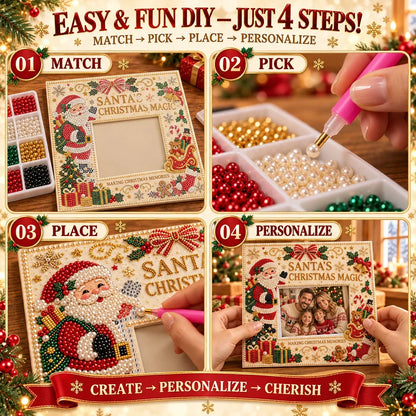 🎄❤️ DIY Christmas Pearl Art Photo Frame – Create Memories Together