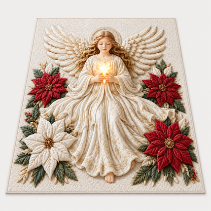 🎄 Christmas Holiday Optical Illusion Area Rug, Festive Winter Non-Slip Carpet for Living Room Decor ❄️