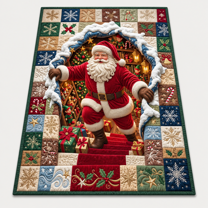 🎄 Christmas Holiday Optical Illusion Area Rug, Festive Winter Non-Slip Carpet for Living Room Decor ❄️