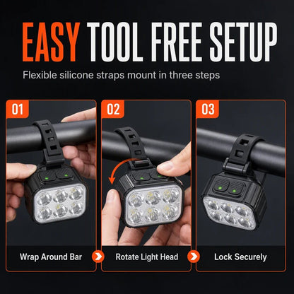 🚨 Super Bright LED Bike Headlight – Ultra-Long Range Beam for Night Riding 🚴‍♂️