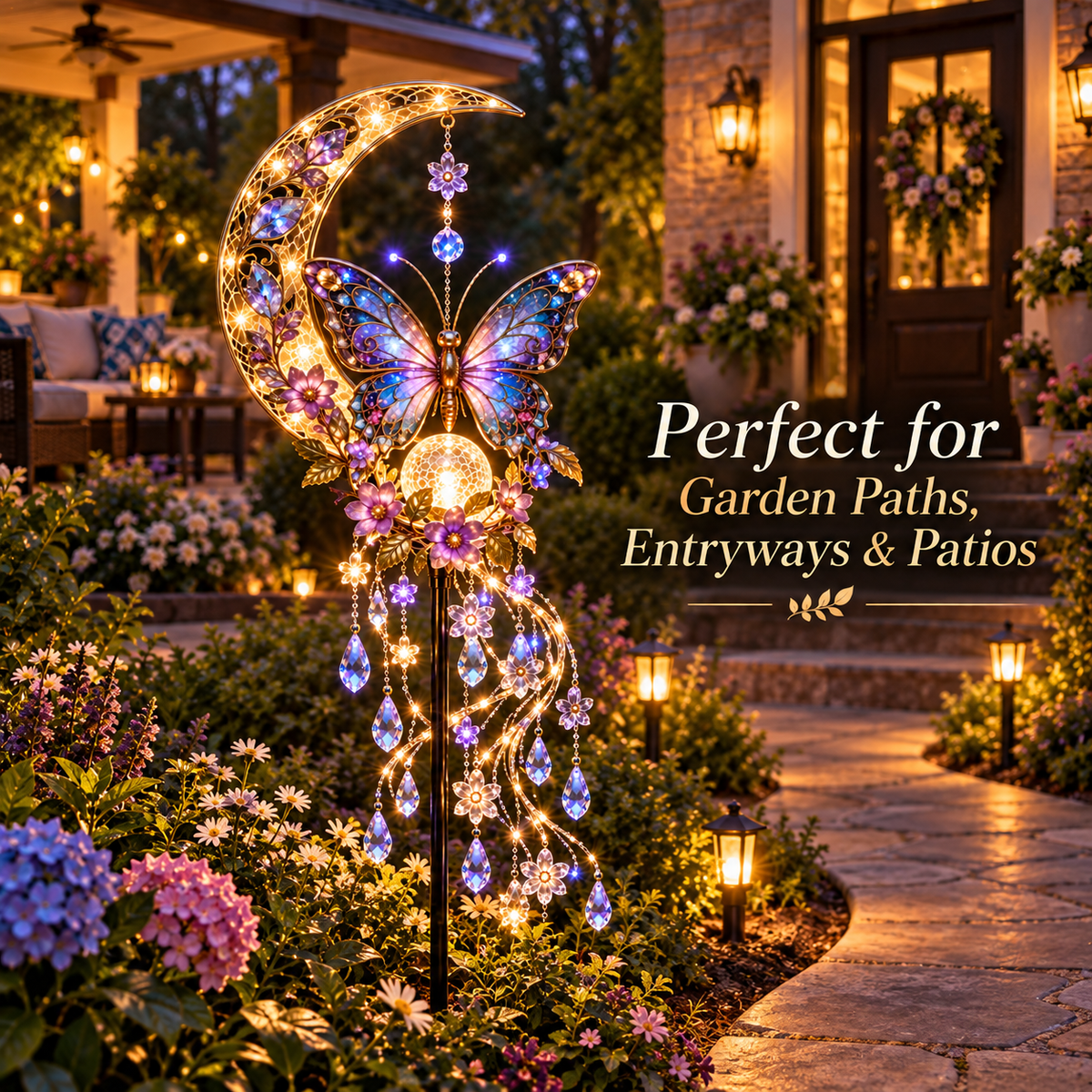 🎁Today 50% OFF🎁🦋 Enchanted Butterfly Moon Garden Stake Light