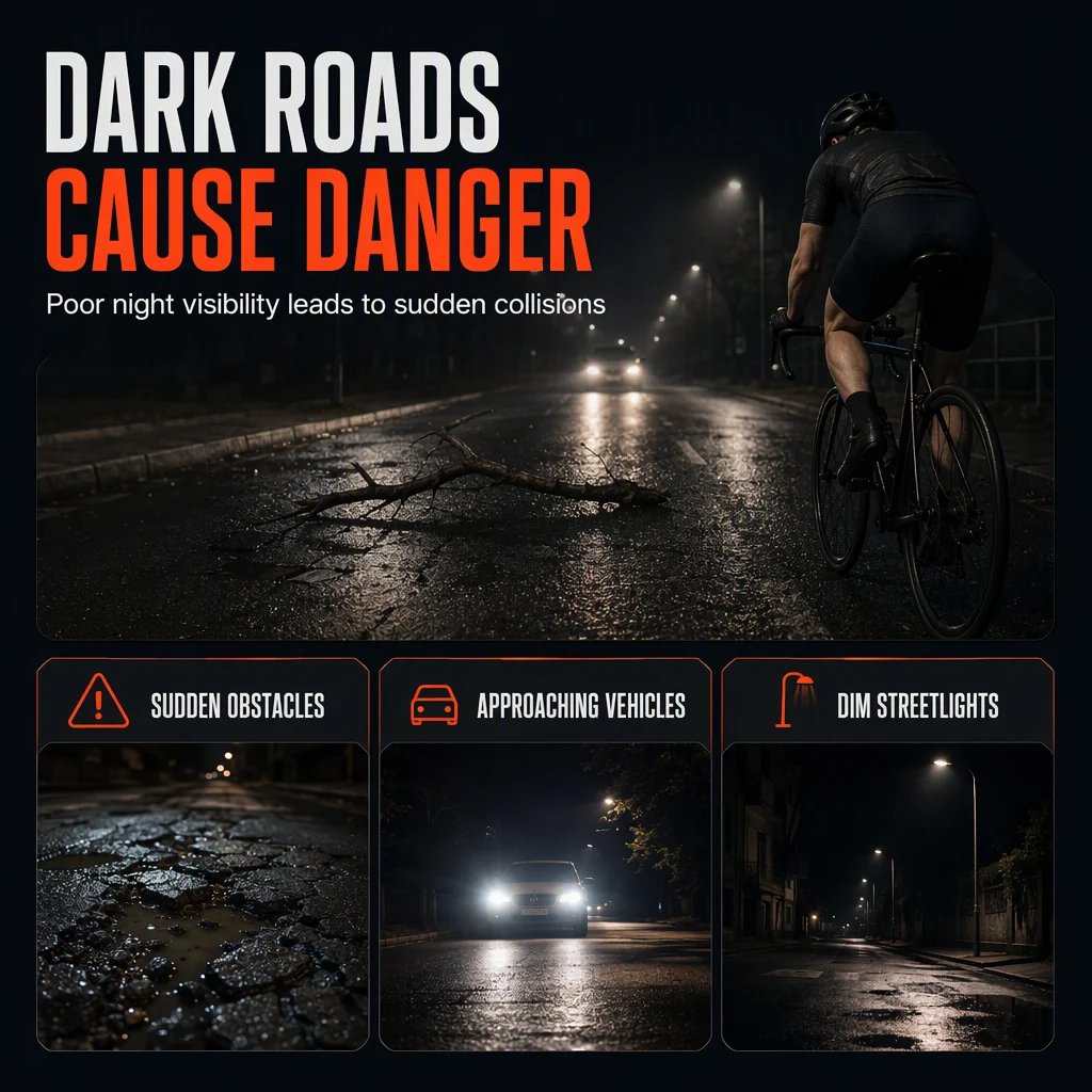 🚨 Super Bright LED Bike Headlight – Ultra-Long Range Beam for Night Riding 🚴‍♂️