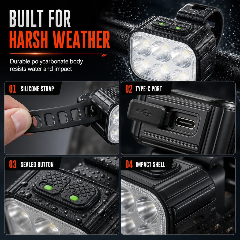🚨 Super Bright LED Bike Headlight – Ultra-Long Range Beam for Night Riding 🚴‍♂️